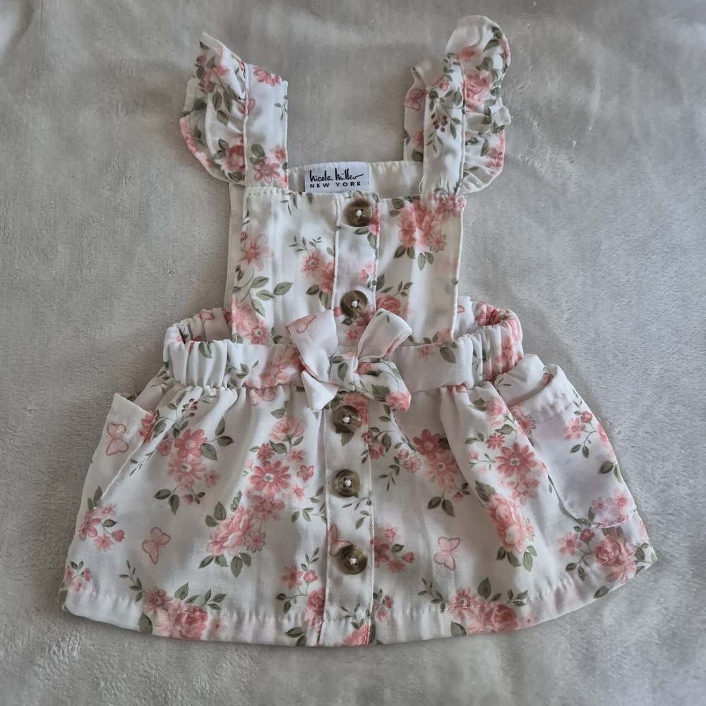 Nicole Miller Floral Baby Dress with Button Detail